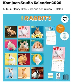 Konijnen Kalender 2026