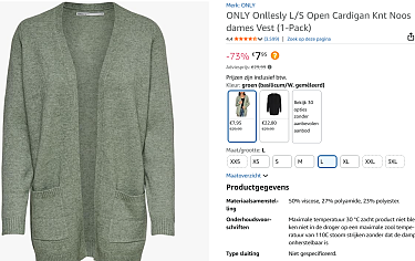 ONLY damesvest vele maten