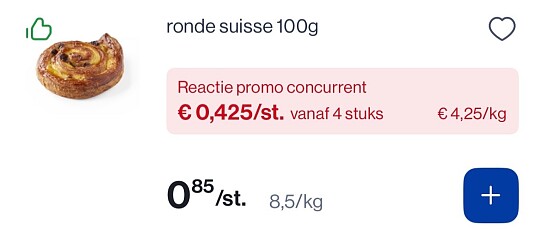 Donut en ronde suisse goedkoper bij okay