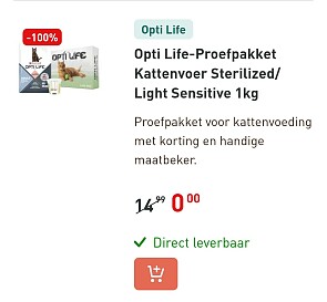 Gratis proefpakket Opti-Life voor je kat 🐱🐈