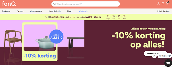 -10% op alles bij Fonq