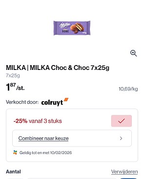 Milka producten in promo bij Collect en go