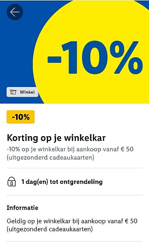 10% op jouw kassaticket bij Lidl