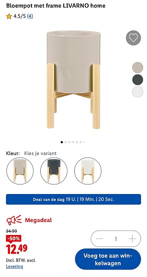 Bloempot met frame Livarno home -50 op Lidl.be