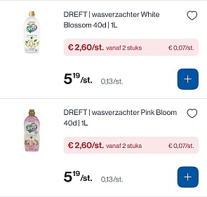 Dreft wasverzachter 40 d -50%