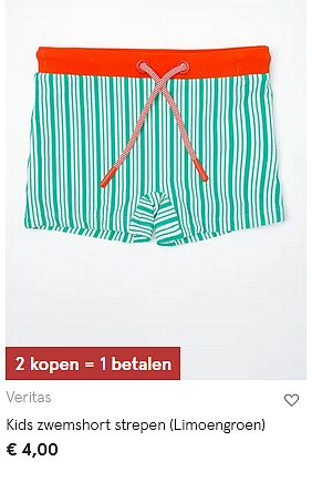 3 zwemshorten voor 6 euro bij Veritas
