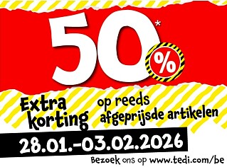 50% korting op reeds afgeprijsde artikelen bij TEDi