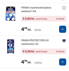 Finish vaatwas producten -50%