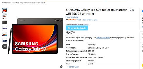 Tablet SAMSUNG Galaxy Tab S9+