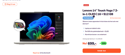 Laptop/tablet: Lenovo 14” Touch Yoga 7