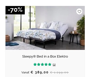 Tot 70% korting op een boxpring of lattenbodem
