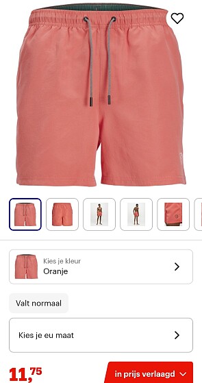 Jack&Jones oranje-roze zwemshort maat S -41%