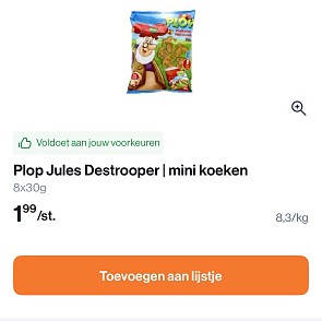 Plop mini koeken Jules destrooper 8x30 gram voor slechts 1,99€