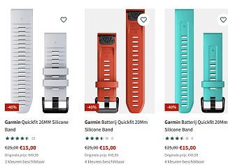 Garmin horlogebandjes vanaf 12 euro