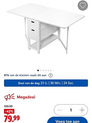Klaptafel met lades LIVARNO home -42%