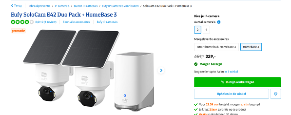 Beveiligingscamera: Eufy SoloCam E42 Duo Pack + HomeBase 3