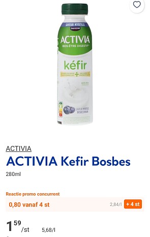 Activia kefir bosbes -50% bij okay