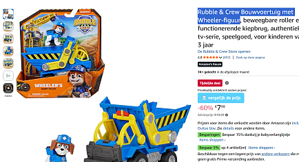 Rubble & Crew Bouwvoertuig met Wheeler-figuur 7.99€