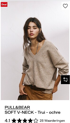 PULL&BEAR SOFT V-NECK- Trui ochre