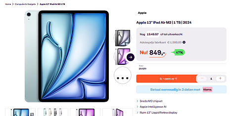 Tablet: Apple 13” iPad Air M2 | 1 TB | 2024