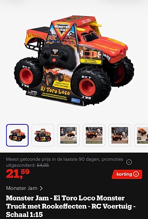 Monster Jam – El Toro Loco Monster Truck met Rookeffecten – RC Voertuig – Schaal 1:15