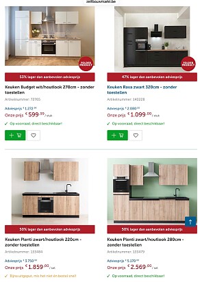 Zelfbouwmarkt keukens tot -53%