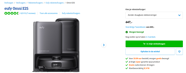 Robotstofzuiger: eufy Omni E25