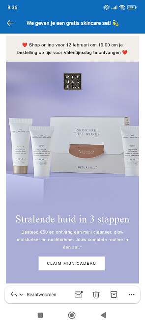 Rituals: gratis geschenkset