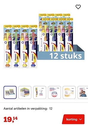 12x prodent tandenborstels kind