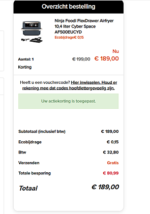 Airfryers van Ninja met korting! Exclusief online aanbod