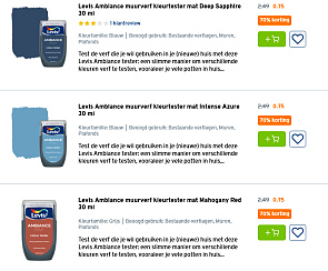 Levis Ambiance kleurtesters aan 0,75 euro bij Gamma