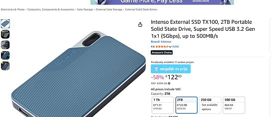 Intenso Externe SSD-schijf 2 TB