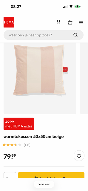 HEMA warmtekussens