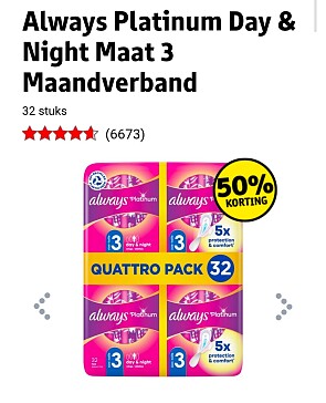 Always Quattro pack -50%