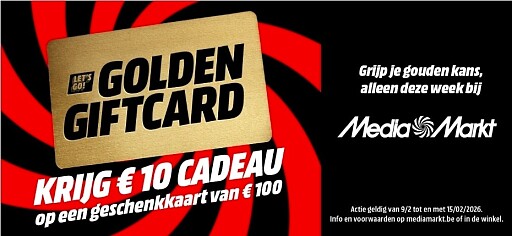 Krijg €10 cadeau op een geschenkkaart van €100