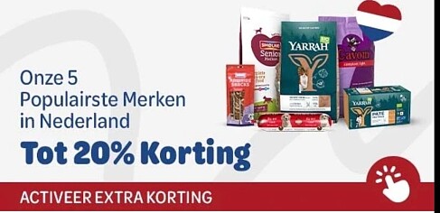 Zooplus -20% op 5 populairste merken voor hond of kat