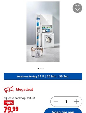 Kast wasmachine met bijzetkast Liverpool, 2-delig -40%