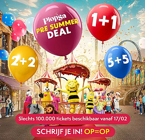 Plopsa aan -50% 🎈 Pre-summer sale
