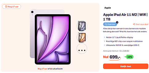 Tablet: Apple iPad Air 11 M2 | Wifi | 1 TB