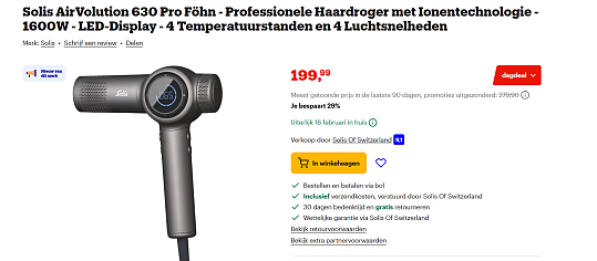 Professionele Haardroger Solis AirVolution 630