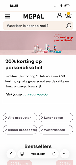 20% korting op personalisatie!