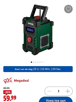 Werfradio 20 V / 12 V / 230 V PARKSIDE® PBR10 -33%