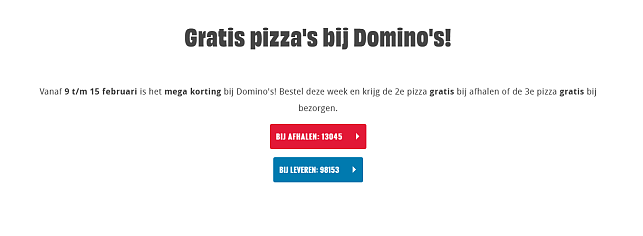 Gratis pizza's bij Domino's!