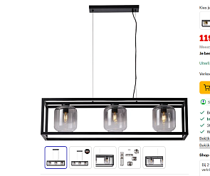 Prachtige hanglamp voor 119€ ipv 445.55€