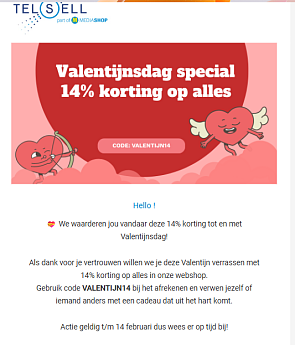 Tel Sell: 14% korting
