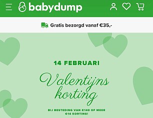 Valentijn korting Babydump