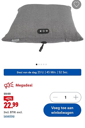 Shiatsu massagekussen XL -42%