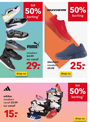 50% korting op massa's schoenen en rugzakken bij Scapino