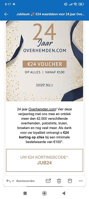 €24 korting overhemden.com