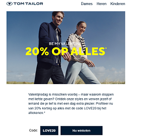 Tom Tailor: 20% korting